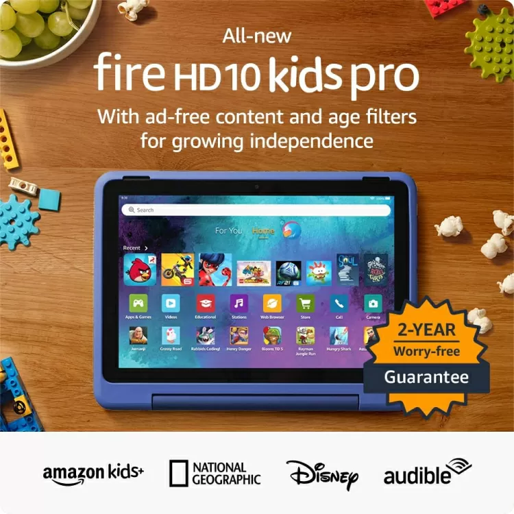 All-new Amazon Fire HD 10 Kids Pro tablet - ages 6-12 - 2023 | 10.1" brilliant screen, slim case | 13-hr battery for kids on the go | 32 GB, Nebula